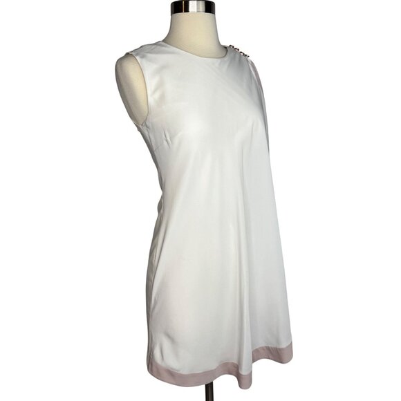 Ted Baker London Bolty Draped White Sleeveless Asymmetrical Sheath Dress Size 0 - Picture 12 of 13